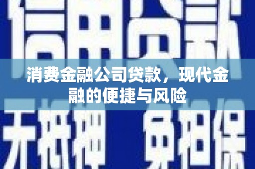 江津消费金融公司贷款，现代金融的便捷与风险