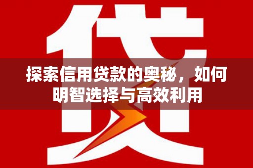 江津探索信用贷款的奥秘，如何明智选择与高效利用