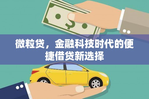 江津微粒贷，金融科技时代的便捷借贷新选择
