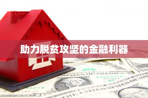 江津助力脱贫攻坚的金融利器